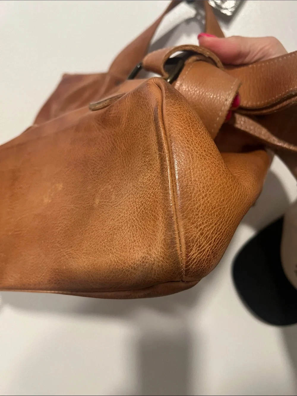 Bed Stu Tan Leather Fold-Top Backpack